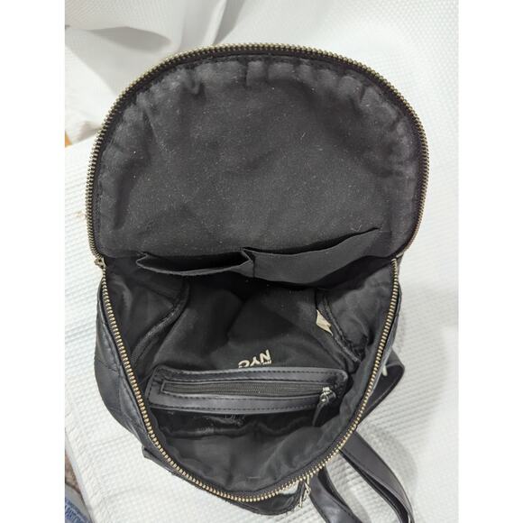 STEVE MADDEN! MADDEN NYC BLACK QUILTED VEGAN LEATHER MINI BACKPACK, PURSE, BAG! - Picture 8 of 11